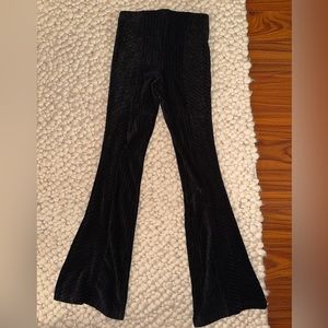 Black velvet wide leg pants by free people